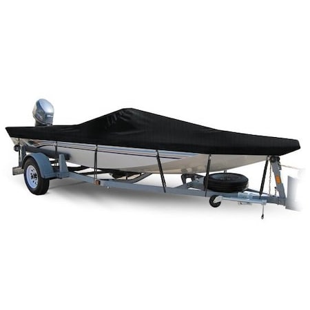 Eevelle Boat Cover ALUMINUM V JON Center Console Inboard Fits 19ft 6in L up to 96in W Black SCAVJCC1996-BLK